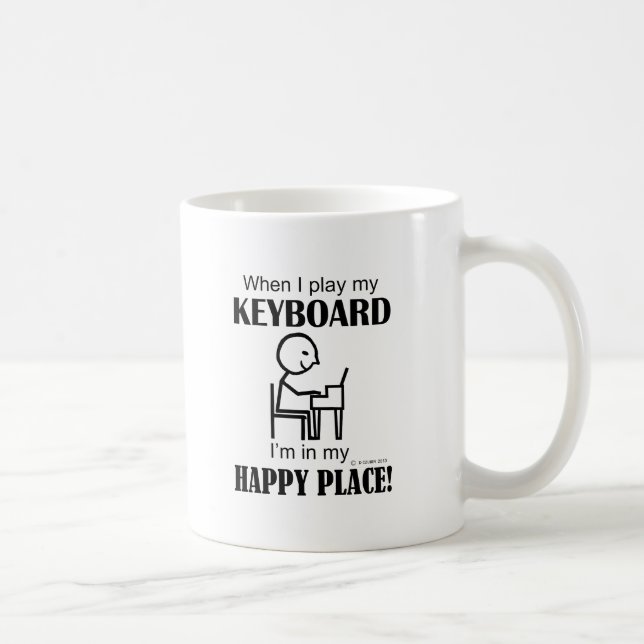 Taza De Café Teclado Happy Place (Derecha)