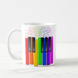 Taza De Café Teclado Piano Para Niños Colores Divertidos Para N