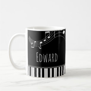 Taza De Café Teclado piano y notas musicales