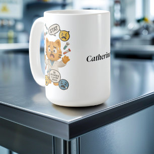 Taza De Café Técnico de Lab Clínico Gato Realizando Tantas Prue