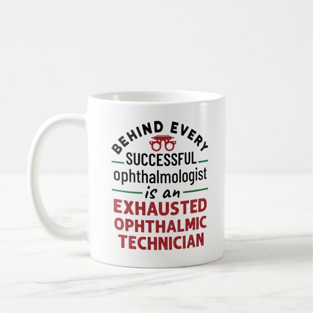 Taza De Café Técnico oftálmico agotado y gracioso (Izquierda)