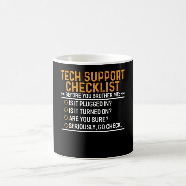 Taza De Café Tecnología de asistencia técnica Geek Funny Techie (Centro)