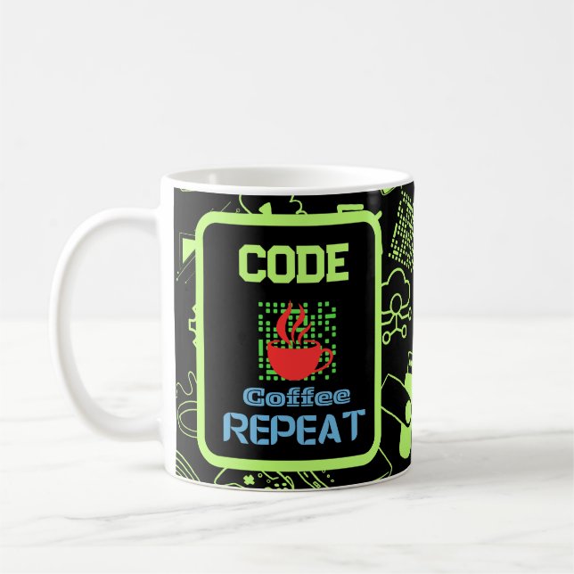 Taza De Café tecnología de codificación de programación de inge (Izquierda)