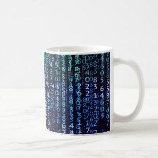 Taza De Café Tecnología Matriz Código binario Azul Verde