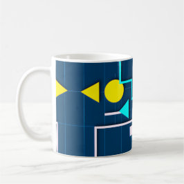 Taza De Café Tecnología Retro Geométrica