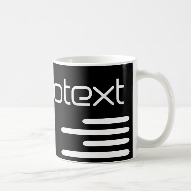 Taza De Café Tecnotexto genial Techno Texto Negro (Derecha)