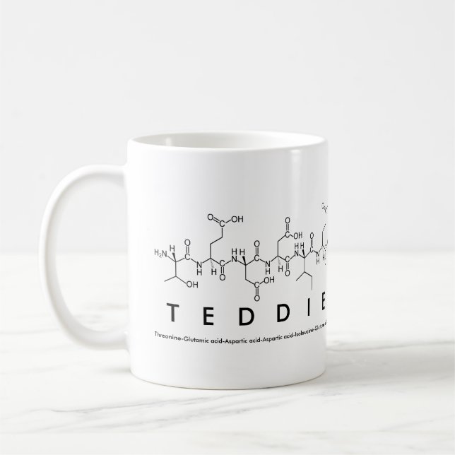 Taza De Café Teddie peptide nombre mug (Izquierda)