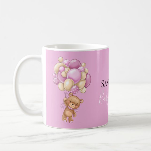 Taza De Café Teddy Bear Balloon Coffee Rosa Mug (Izquierda)