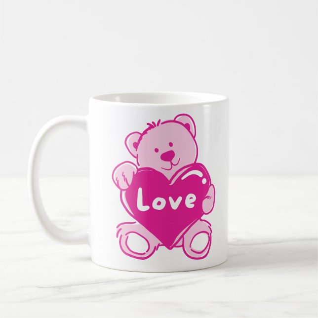Taza De Café Teddy Bear Love Mug (Izquierda)