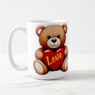 Taza De Café Teddy Bear "Love" Valentine’s Ceramic Mug