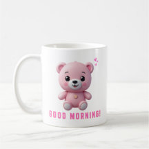 Teddy Bear Rosa Buenos Días Mug | Un regalo para K