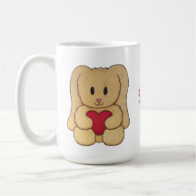 Teddy Bunny con nombre cursivo de mug personalizad
