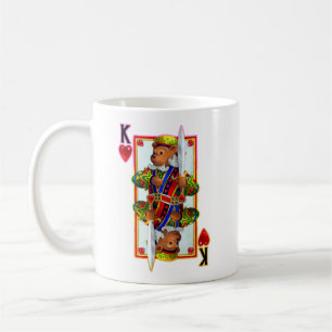 Taza De Café Teddy Oso Rey de Corazones
