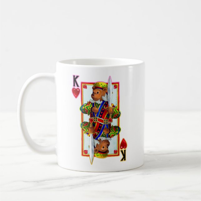 Taza De Café Teddy Oso Rey de Corazones (Izquierda)