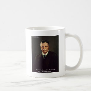 Taza De Café Teddy Roosevelt "Cree en ti mismo" Cita regalos/Te