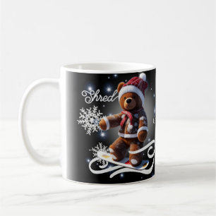 Taza De Café TeddyBear Snowboard/Shred/Mug