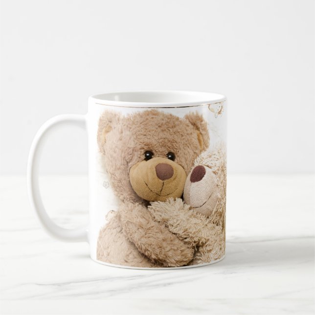 Taza De Café Teddylove, teddybears love, love, lindo, confuso,  (Izquierda)