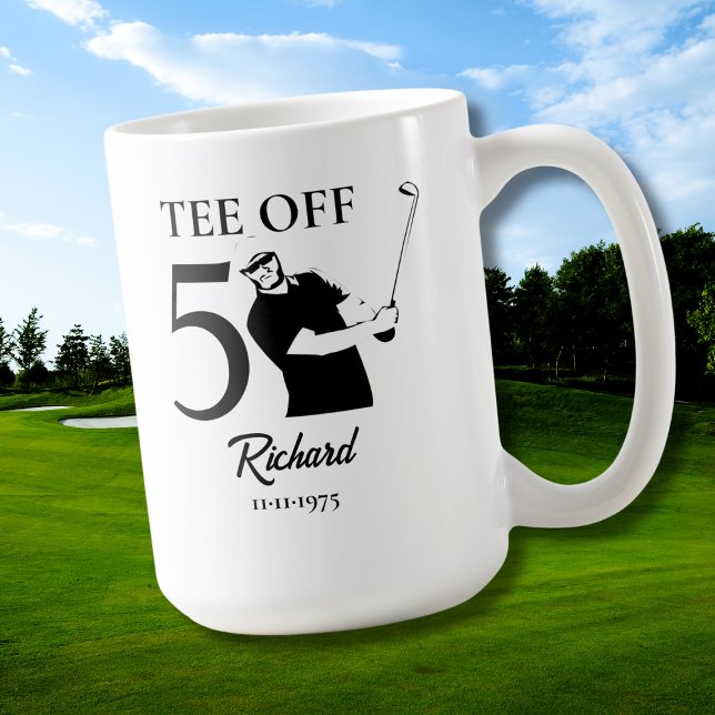 Taza De Café Tee Off Start of A New Era Men's 50th Birthday (Subido por el creador)