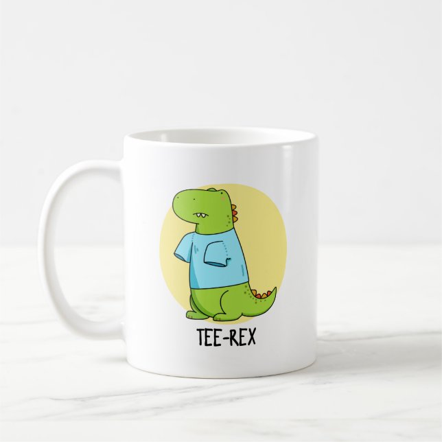 Taza De Café Tee Rex Funny TShirt TRex Dinosaur Pun (Izquierda)