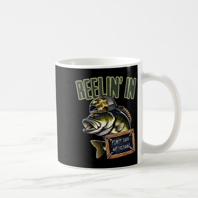 Taza De Café Teen Boys Fishing Reeling In First Day Of School B (Derecha)