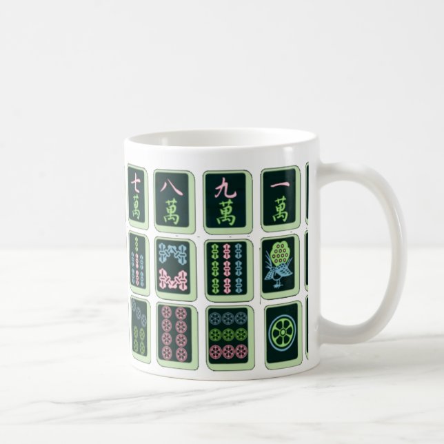 Taza De Café Teja afortunada de Mahjong de la rueda del azul (Derecha)