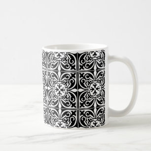 Taza De Café Teja marroquí - negro con el fondo blanco