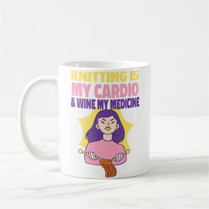 Taza De Café Tejer Es Mi Cardio El Vino Mi Medicina Divertido T