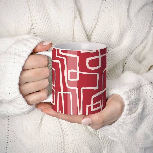 Taza De Café Tejer Sip Rojo Blanco (Subido por el creador)
