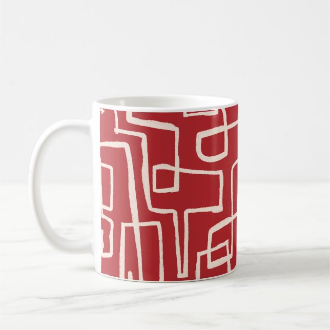 Taza De Café Tejer Sip Rojo Blanco (Izquierda)