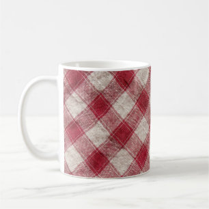 Taza De Café Tejido a cuadros: Fondo de tela colorida.