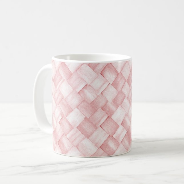Taza De Café Tejido de cesta rosa (Anverso izquierdo)