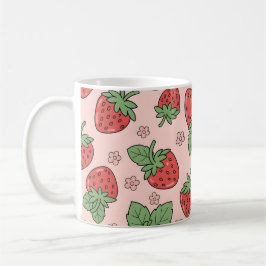 Taza De Café Tejido de patrón de fresa