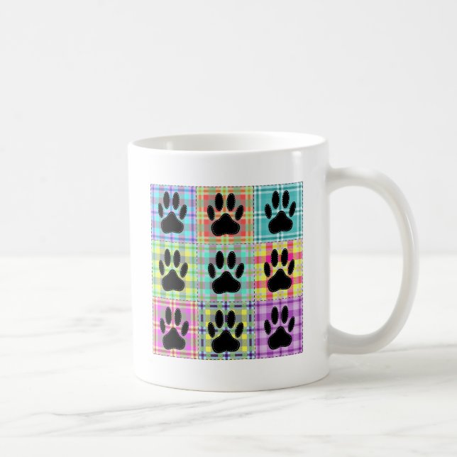 Taza De Café Tejido de patrón de traza de perro (Derecha)