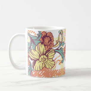 Taza De Café Tejido de tela ecléctica sin fisuras con baroquí