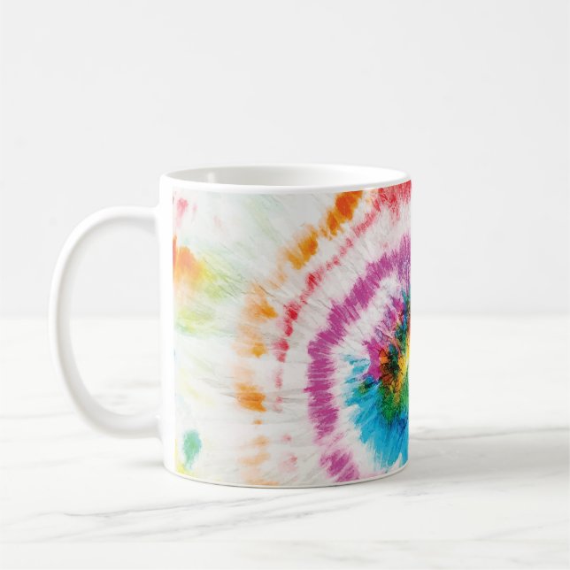 Taza De Café Tejido espiral, patrón de giro arco iris (Izquierda)