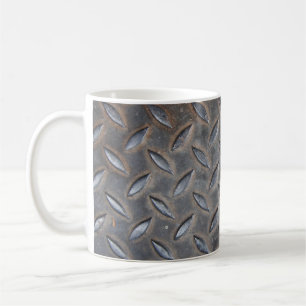 Taza De Café Tejido metalizado de diamante de grunge, de acero 