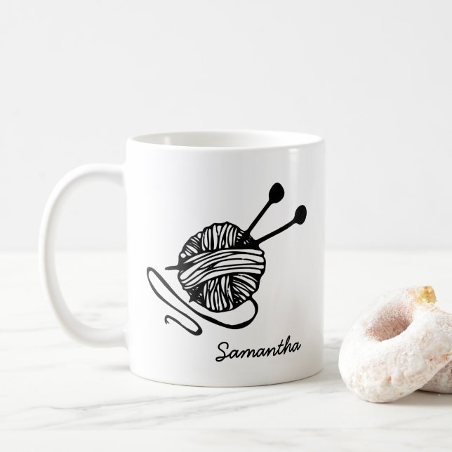 Taza De Café Tejido personalizado de regalo de personalizado (Con donut)