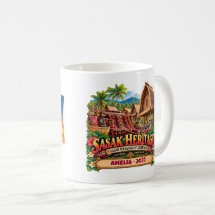 Taza De Café Tejido Sasak Personalizado de Lombok