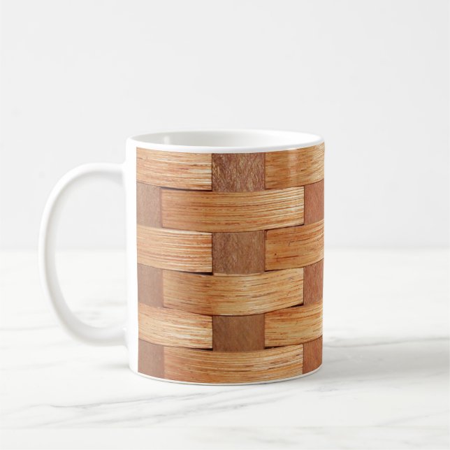 Taza De Café Tejidos de cesta de dos tones de café Mug (Izquierda)