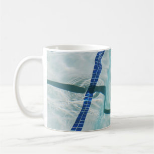 Taza De Café Tejidos de rayas azules y blancas