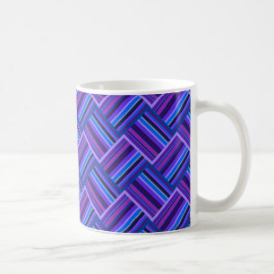 Taza De Café Tejidos de rayas azules y violetas