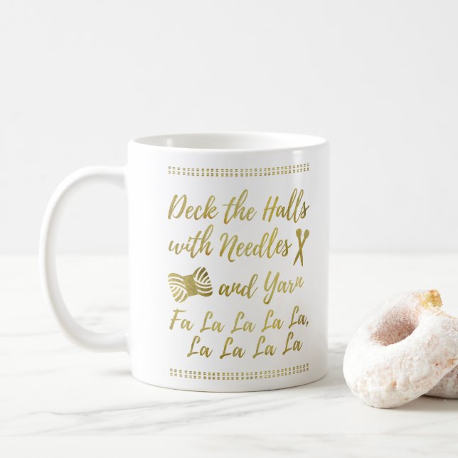 Taza De Café Tejidos ・ Tapón de los vestíbulos Yarn y artesanía (Con donut)