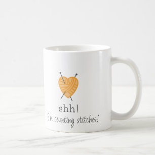 Taza De Café ¡Tejiendo a Shh! Cuento puntos divertidos.