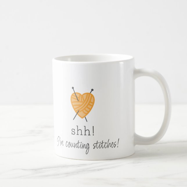 Taza De Café ¡Tejiendo a Shh! Cuento puntos divertidos. (Derecha)