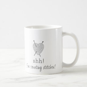 Taza De Café ¡Tejiendo a Shh! Cuento puntos divertidos.