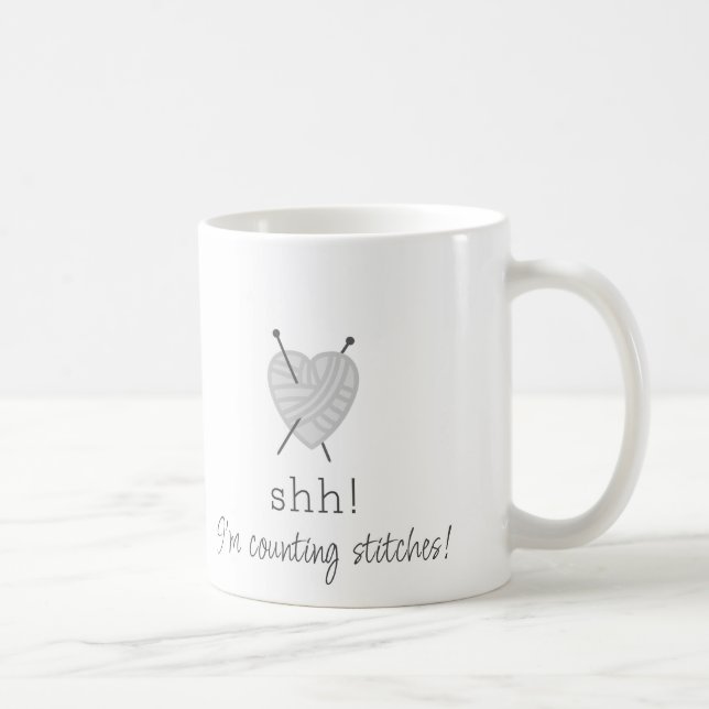 Taza De Café ¡Tejiendo a Shh! Cuento puntos divertidos. (Derecha)