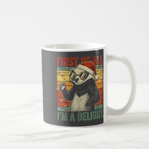Taza De Café Tejón Miel Navidad Primero Que Nada Soy Un Delicia