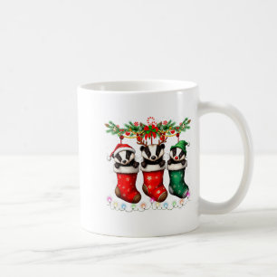 Taza De Café Tejón Mielero Con Calcetines De Navidad Ilumina La