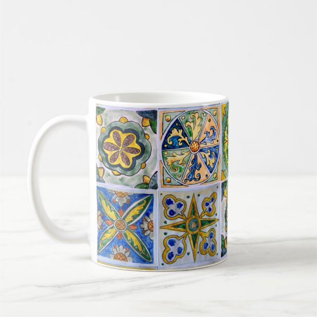 Taza De Café Tela cerámica tradicional siciliana (Izquierda)