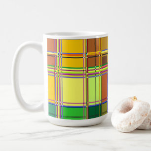 Taza De Café Tela Colorida Caribeña Madras Tartán
